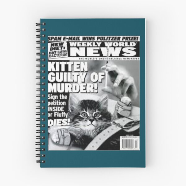 Item preview, Kitten guilty of murder bizarre odd strange feline kitty cat accessories enquire magazine article we designed and sold by CatharineSchell.
