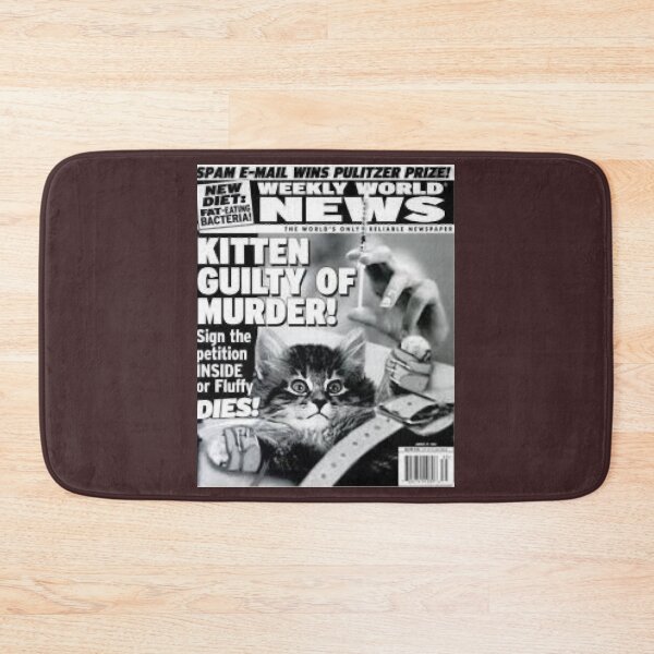 Item preview, Kitten guilty of murder bizarre odd strange feline kitty cat accessories enquire magazine article we designed and sold by CatharineSchell.