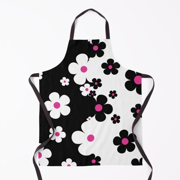 Item preview, 60's Retro Pop Small Flowers in Black, White and Pink designed and sold by MellowCat.