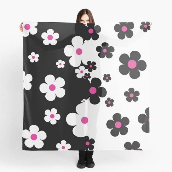 Item preview, 60's Retro Pop Small Flowers in Black, White and Pink designed and sold by MellowCat.