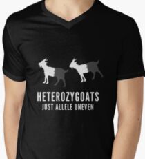 Hereozygoats Just Allele Uneven Goats Genetics Science Animals Funny Joke Men's V-Neck T-Shirt