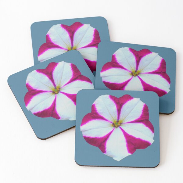 Item preview, Pink & White Petunia -blue background designed and sold by Louise-Mae.