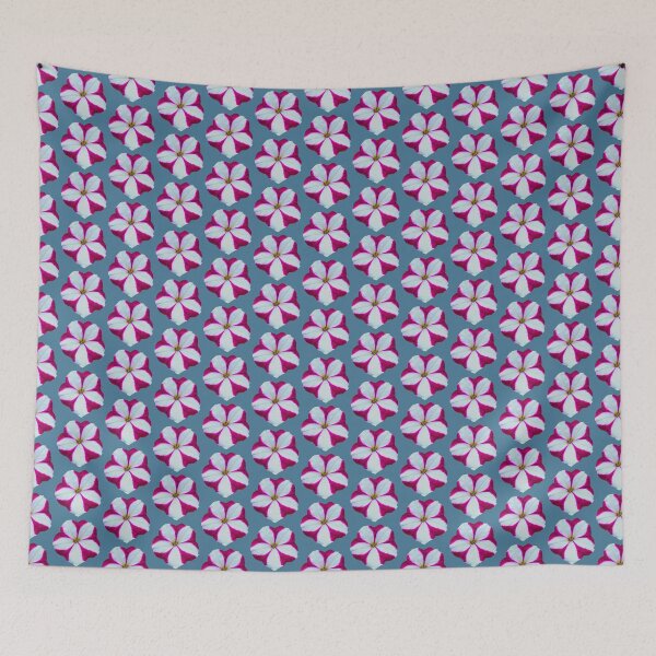 Item preview, Petunia rosa y blanca - fondo azul designed and sold by Louise-Mae.