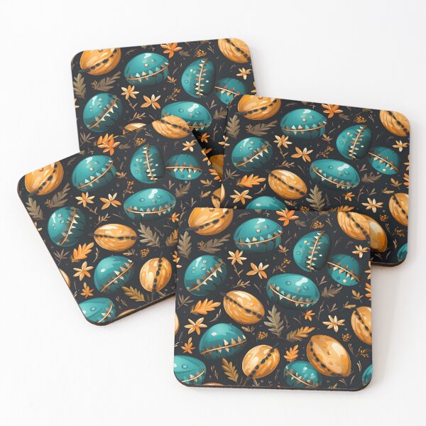 Item preview, Turquoise Ovals and the Golden Eggs?—Christmas Decoration in September. We lost few summer flowers, we gain few Kickoff pumpkins. Football is back. Autumn Design. Fall Fashion. designed and sold by ignasirus.