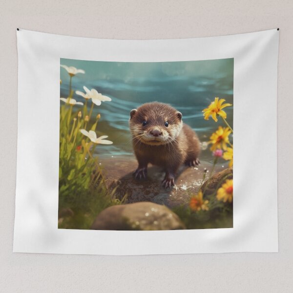 Item preview, Cute Sea Otter - Cute Baby Animals  designed and sold by baby-animal-art.