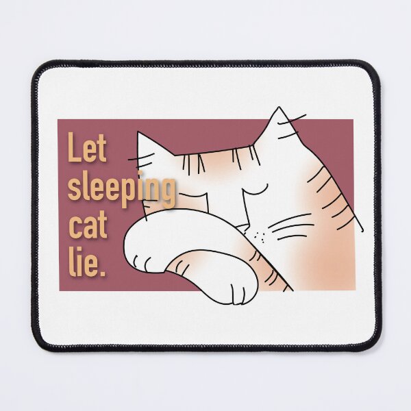 Item preview, Let sleeping cat lie, orange tiger on red designed and sold by HelenDBVickers.