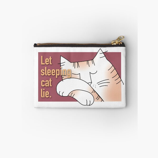 Item preview, Let sleeping cat lie, orange tiger on red designed and sold by HelenDBVickers.