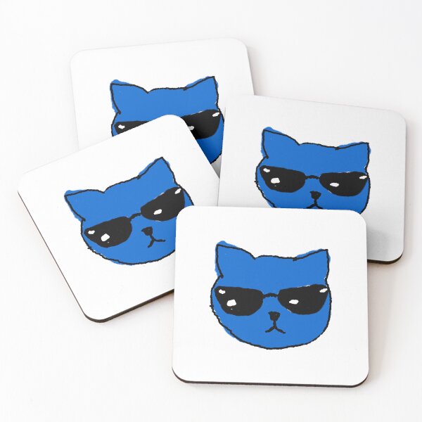 Item preview, cool blue cat with sunglasses designed and sold by eviannadaisy.