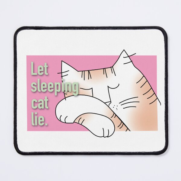 Item preview, Let sleeping cat lie, orange tiger on soft pink designed and sold by HelenDBVickers.