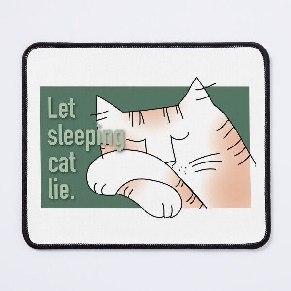 Item preview, Let sleeping cat lie, orange tiger on green designed and sold by HelenDBVickers.