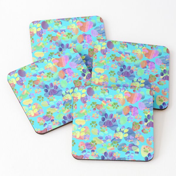 Item preview, Pawprints all over Turquoise designed and sold by Melissa J Barrett.