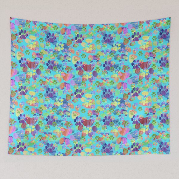 Item preview, Pawprints all over Turquoise designed and sold by Melissa J Barrett.