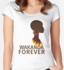 Wakanda für immer Tailliertes Rundhals-Shirt