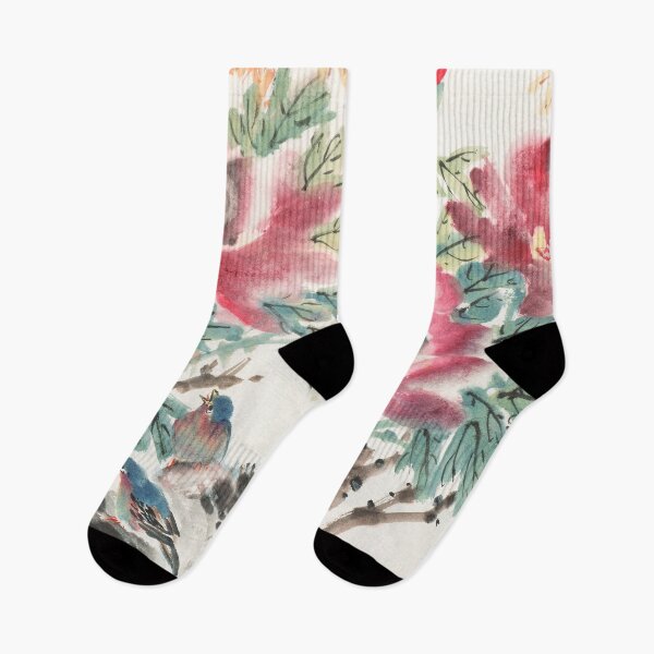 Item preview, peonies and birds  Korean art Korean traditional painting Garden flowers Vintage Wall art Asian art designed and sold by allpalgo.