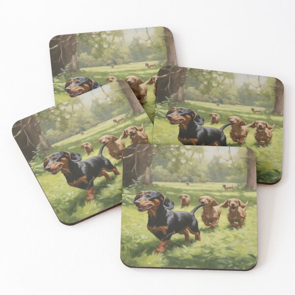 Item preview, Dachshunds Frolicking through the Forest designed and sold by reelyfresh.