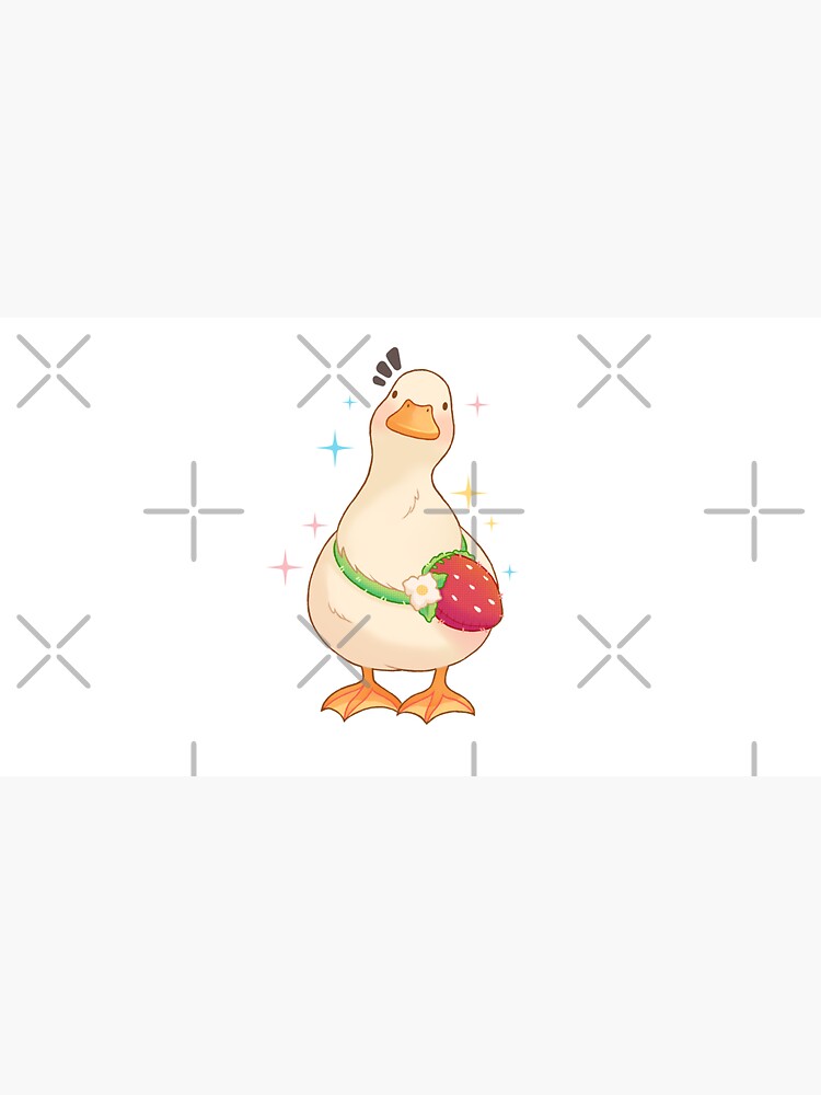 Imagen 7 de 7, Gorra con la obra pato con bolsa de fresa, diseñada y vendida por CuteBlueArt.