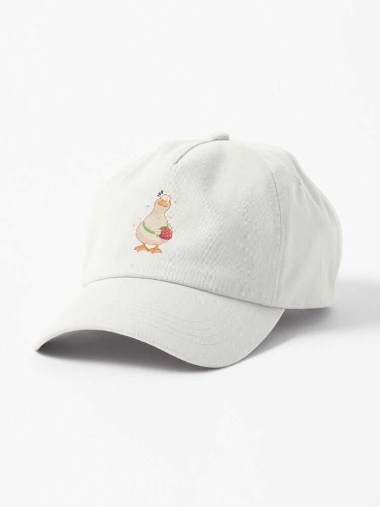 Imagen 1 de 7, Gorra con la obra pato con bolsa de fresa, diseñada y vendida por CuteBlueArt.