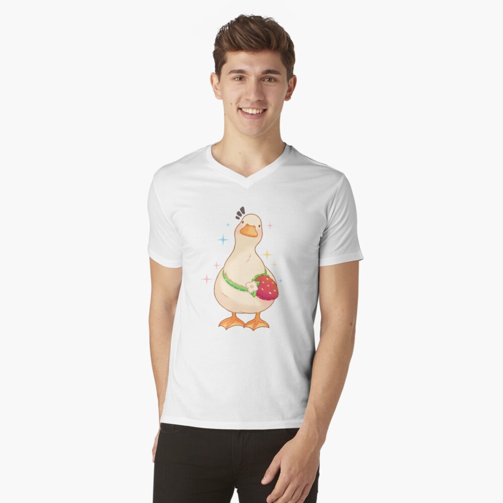 Vista previa del artículo con la obra «Camiseta de cuello en V», diseñado y vendido por CuteBlueArt.