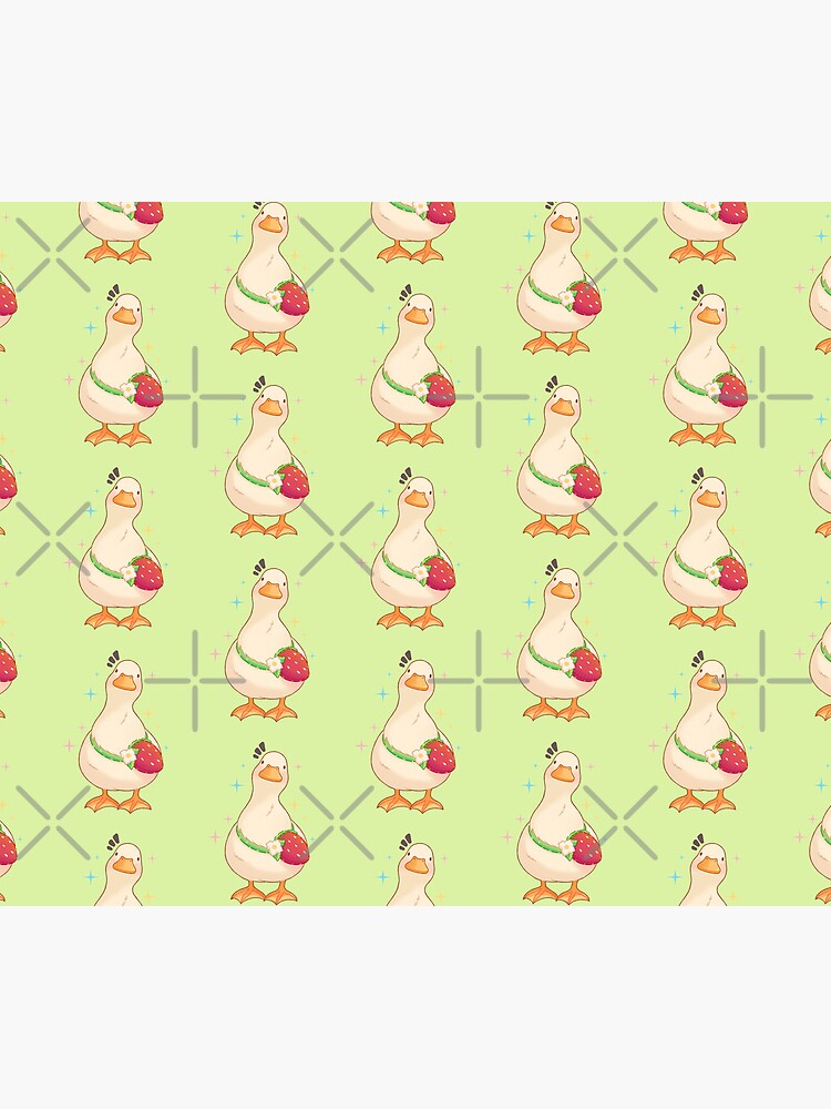 Imagen 5 de 5, Alfombrilla de ratón con la obra pato con bolsa de fresa, diseñada y vendida por CuteBlueArt.