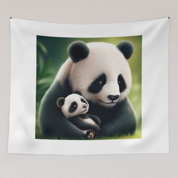 Item preview, Panda Bear with Cub - Cute Baby Animals designed and sold by baby-animal-art.
