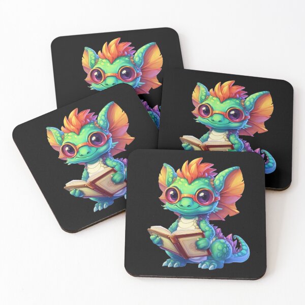 Item preview, Adorable Kawaii Baby Book Dragon Reading designed and sold by CreationByLadyV.