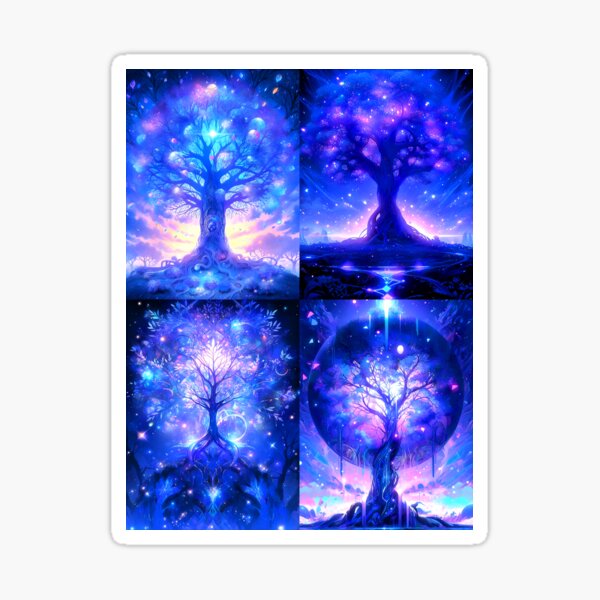 #16 forest, flowers, mushroom, castle, magic, fairy, portal Sticker