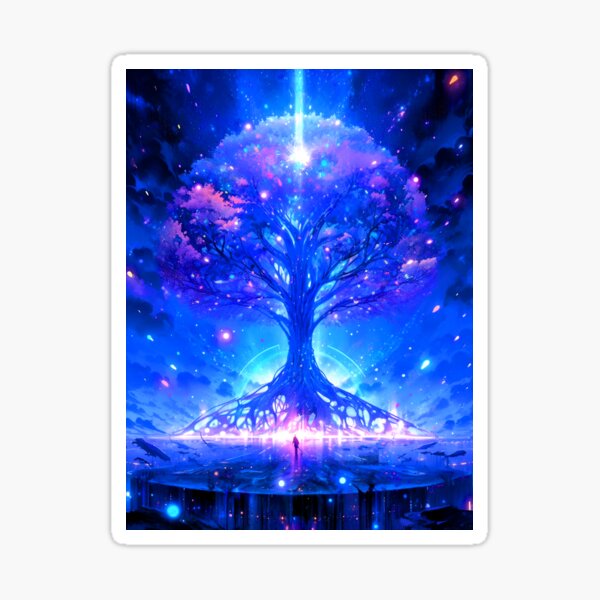 #32 magic, forest, flowers, mushroom, castle, fairy, portal Sticker