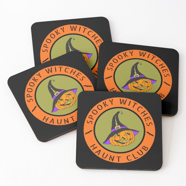 Item preview, Spooky Witches Haunt Club with Vintage Style Halloween Witchy Jack O Lantern Pumpkin designed and sold by CreepingWillow.
