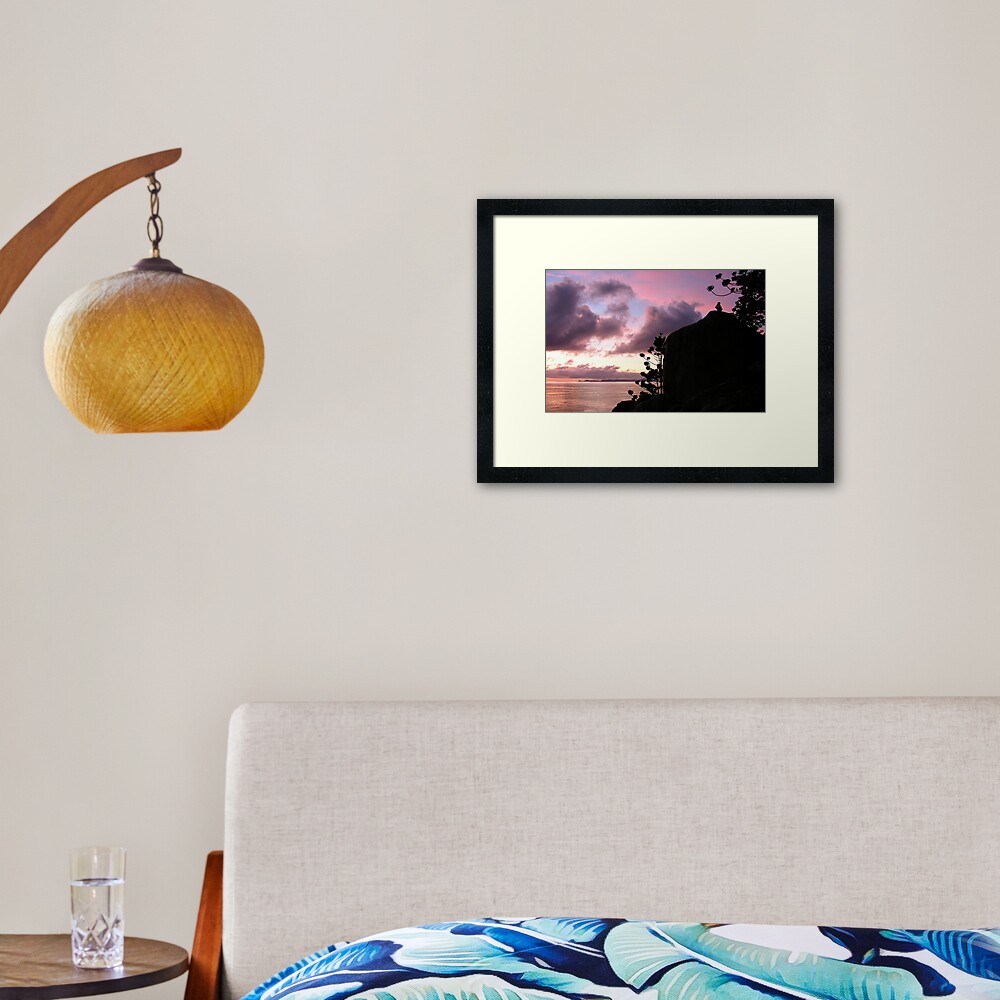 Boy on a Rock Framed Art Print