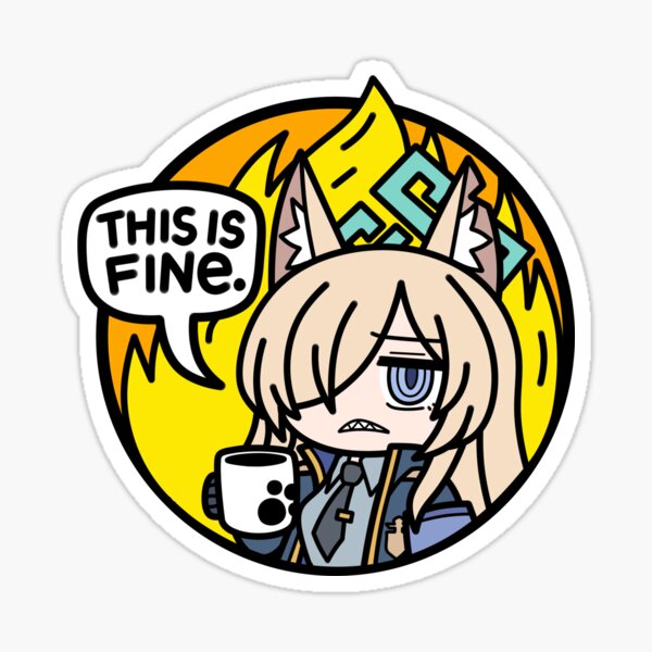 Item preview, Kanna Blue Archive This is Fine meme parody designed and sold by Noredji Morien.