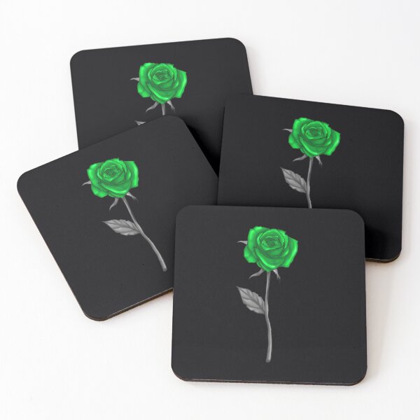 Item preview, single green rose on a long stem with a leaf licensed art transparent	 designed and sold by retborcl3.