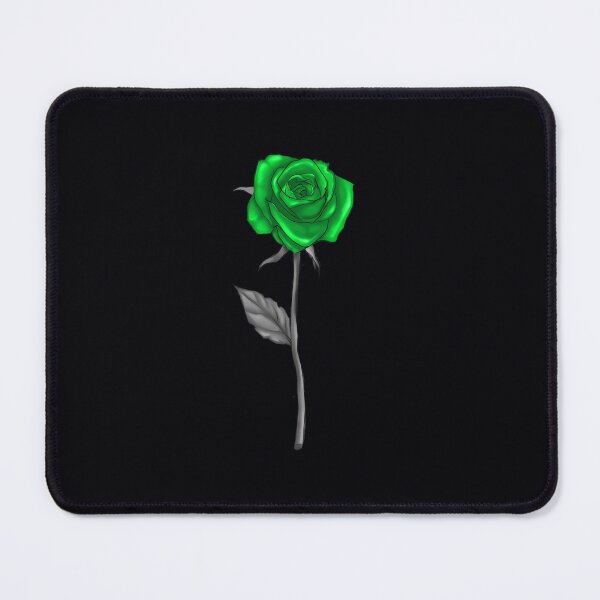 Item preview, single green rose on a long stem with a leaf licensed art transparent designed and sold by retborcl3.