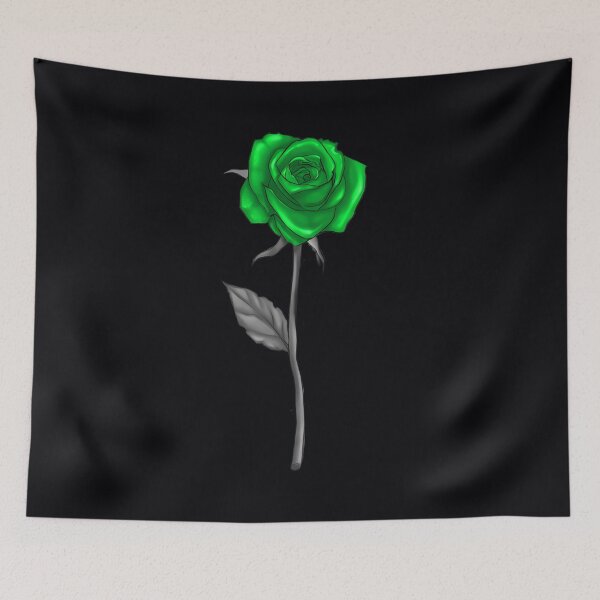 Item preview, single green rose on a long stem with a leaf licensed art transparent	 designed and sold by retborcl3.