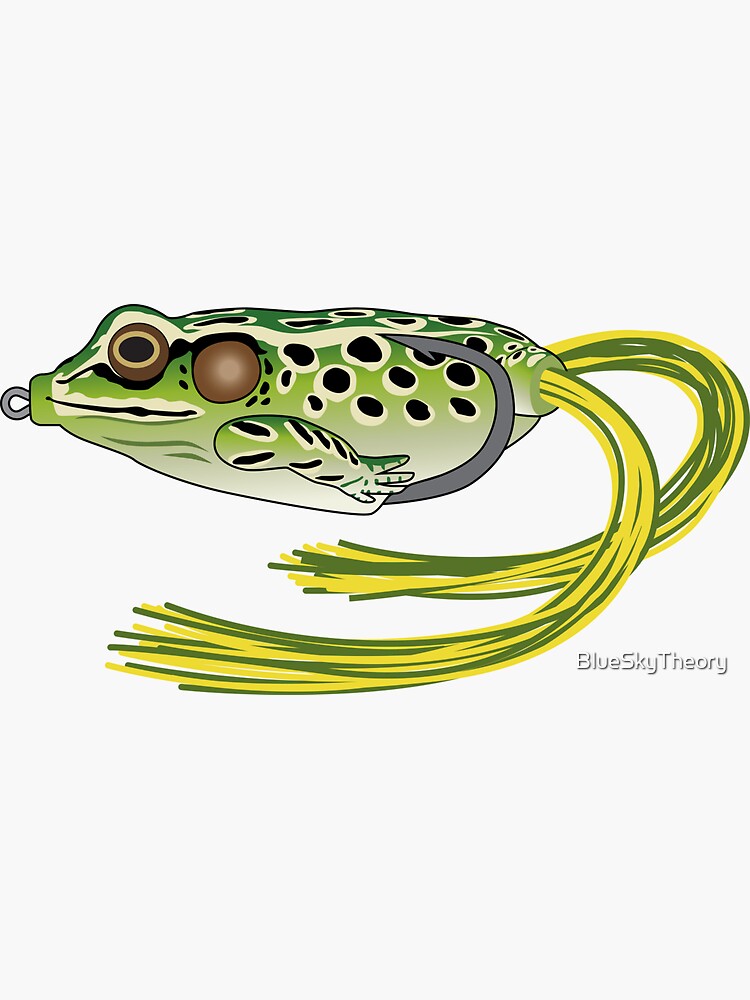 Topwater Frog Fishing Lure - Green Leopard Sticker for Sale by  BlueSkyTheory