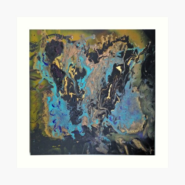 Abstract Painting of Jimi Hendrix Playing Guitar Art Print
