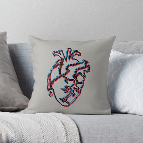 3D Anatomical Heart Throw Pillow