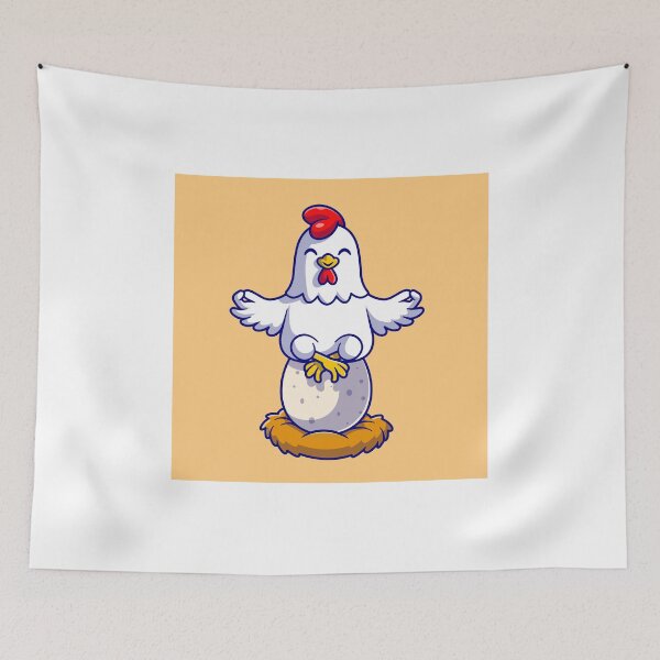 Item preview, Zen Hen: Cartoon Chicken Meditation Yoga" designed and sold by hjian8219.