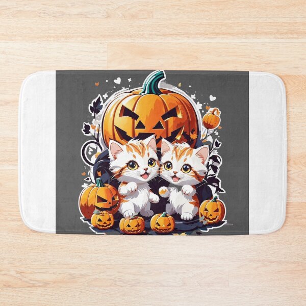 Item preview, Whiskery Pumpkin Play: Adorable Kittens in Fall Delight designed and sold by irosh madushan.