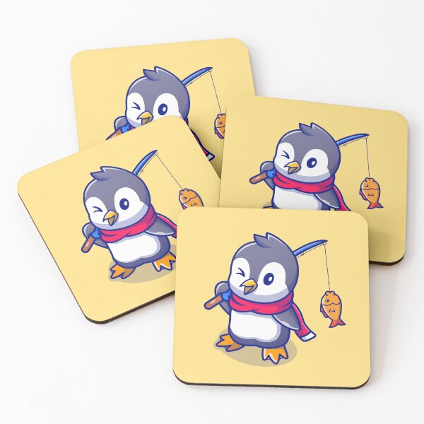 Item preview, Fishing Fun: Cute Penguin Cartoon" designed and sold by hjian8219.