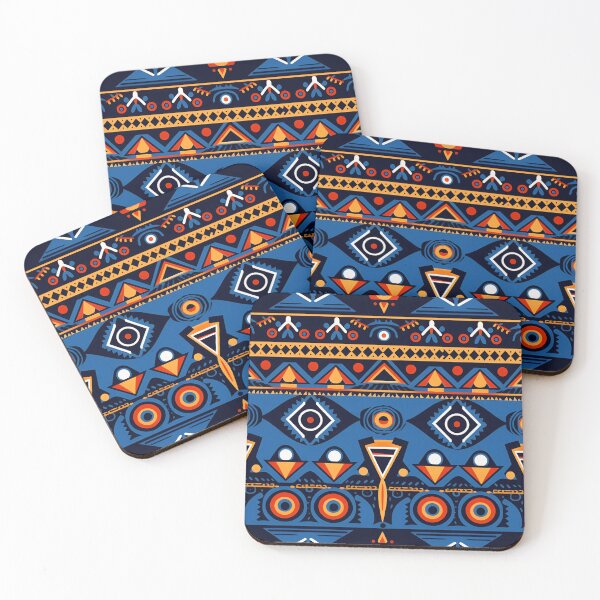Item preview, Blue African Tribal Pattern designed and sold by CraftCartelArt.