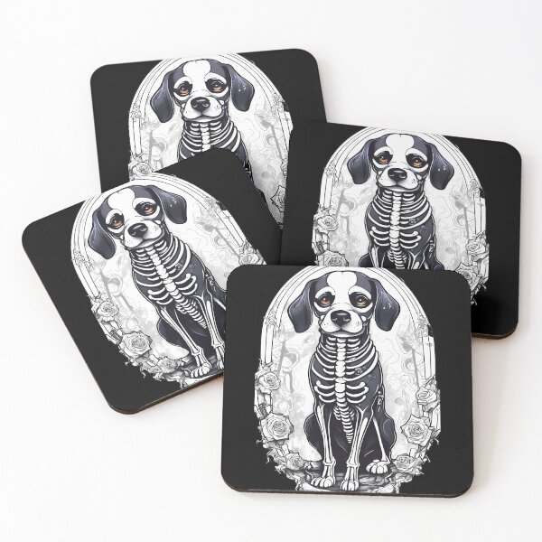 Item preview, Cute Gothic Twist on Skeuomorphic Dog Skeleton designed and sold by Mechanical-Artt.