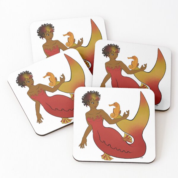 Item preview, Red Mermaid with the Gentle Seahorse  designed and sold by SurfinGator.