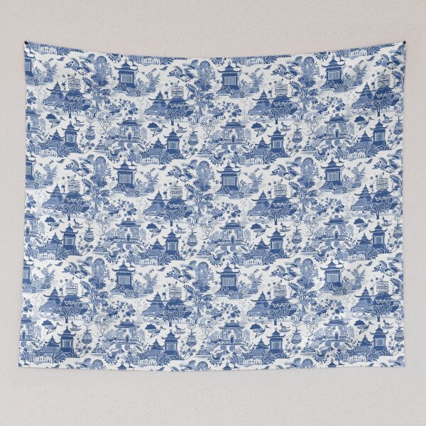 Item preview, Blue willow seamless pattern designed and sold by MiraCleAI.