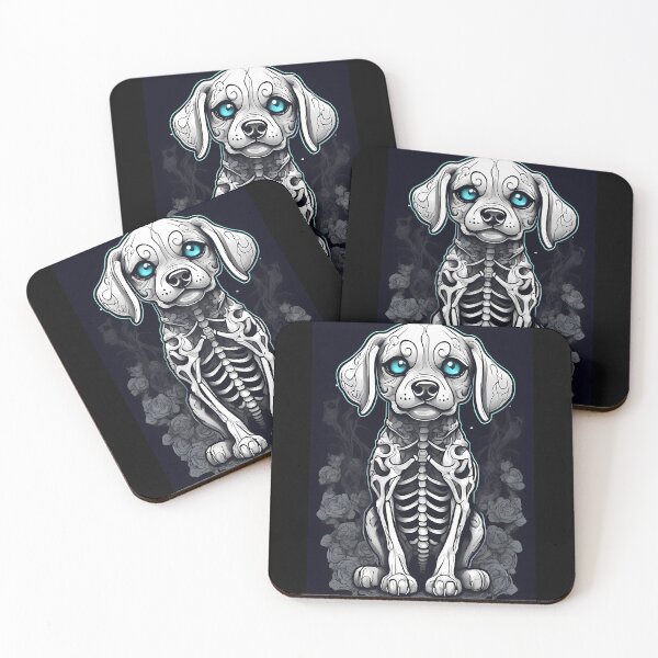 Item preview, Cute Gothic White Dog Skeleton Drawing designed and sold by Mechanical-Artt.