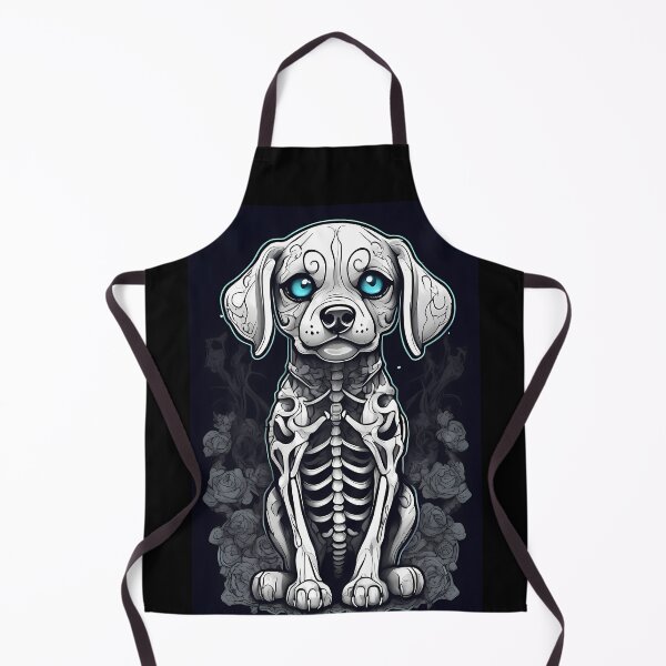 Item preview, Cute Gothic White Dog Skeleton Drawing designed and sold by Mechanical-Artt.