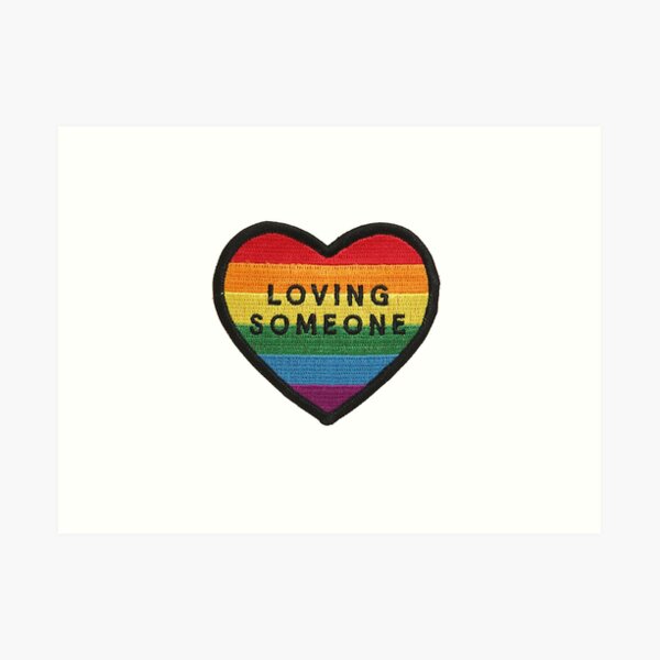 Loving someone heart patch Art Print