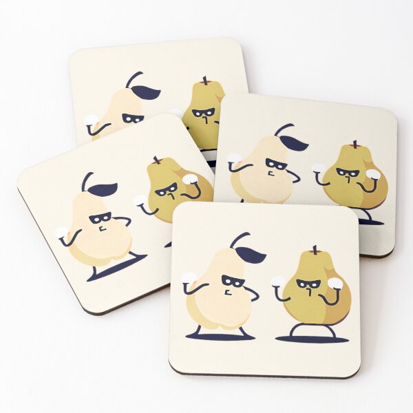 Item preview, Apple and Pear Fighting with Boxing Gloves designed and sold by MinimalistHaven.