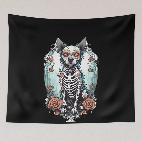 Item preview, Whimsical Skeuomorphic Black Dog Skeleton designed and sold by Mechanical-Artt.