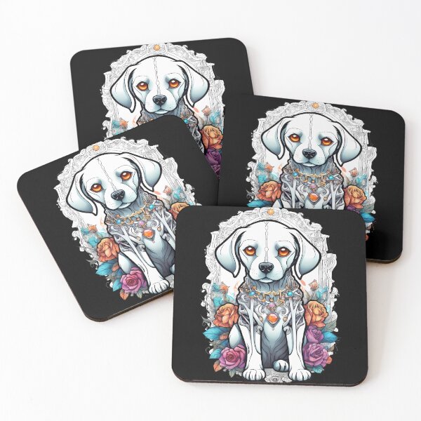 Item preview, Cute Gothic White Dog Skeleton Art designed and sold by Mechanical-Artt.