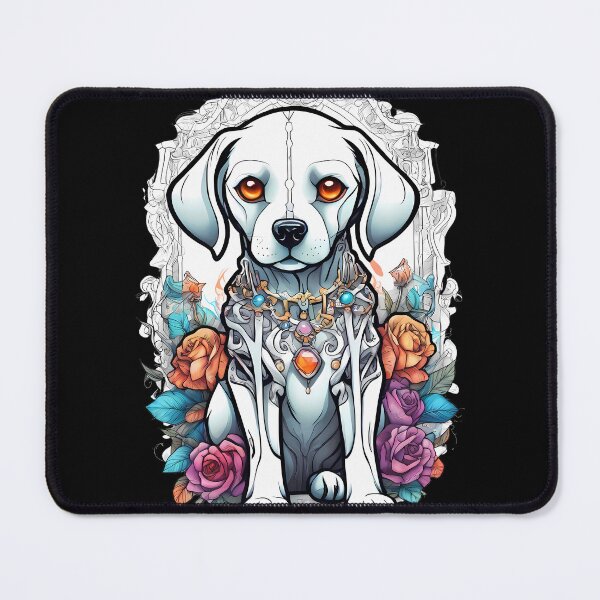 Item preview, Cute Gothic White Dog Skeleton Art designed and sold by Mechanical-Artt.